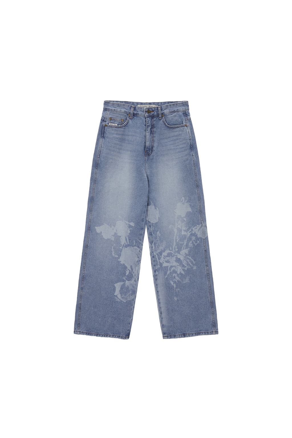 Matin Kim - Flower Printed Denim Pants (Charcoal) product image 12 | TRAB K-Fashion Australia