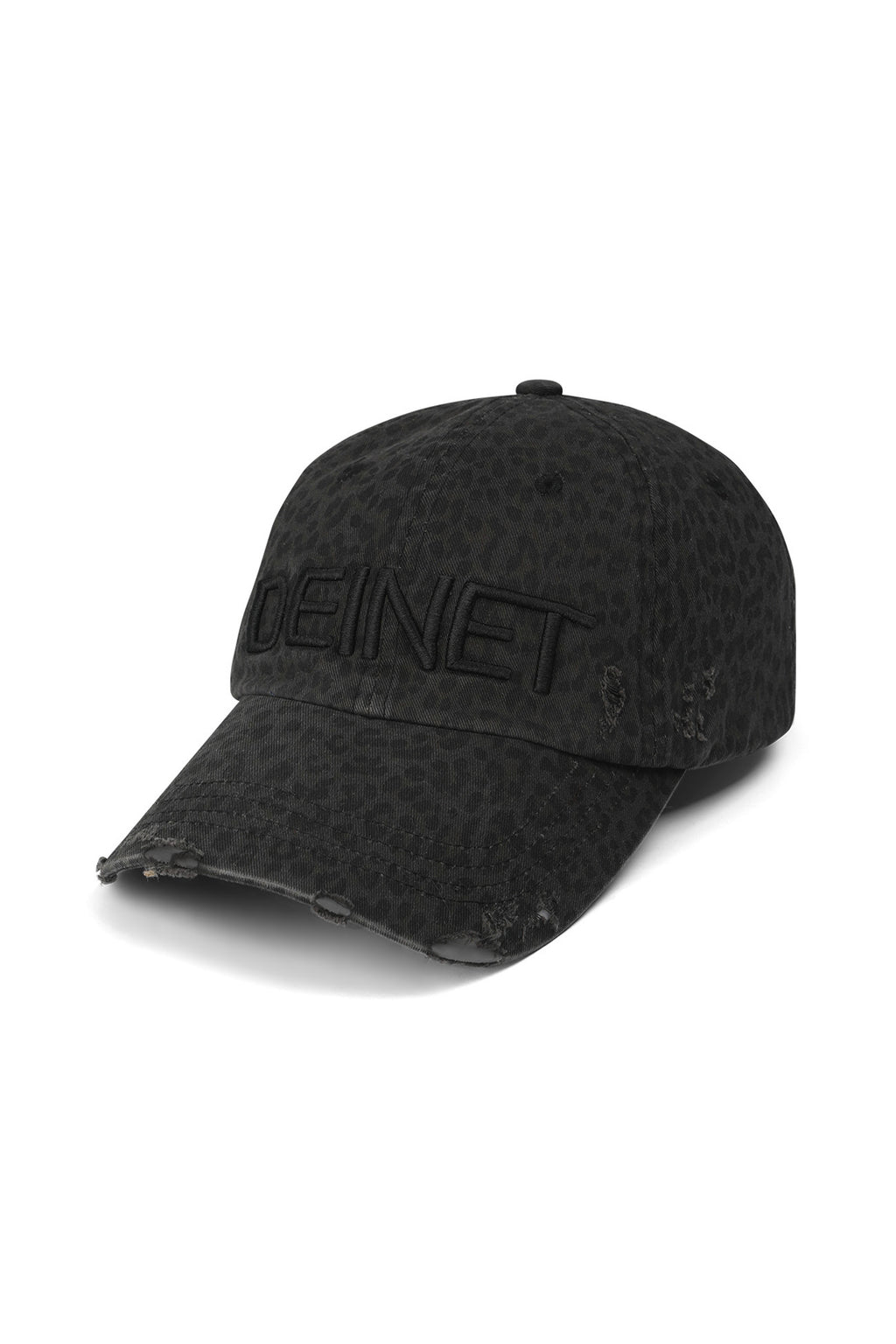 Deinet - Leopard Damaged Washing Ball Cap (Charcoal) product image 2 | TRAB K-Fashion Australia