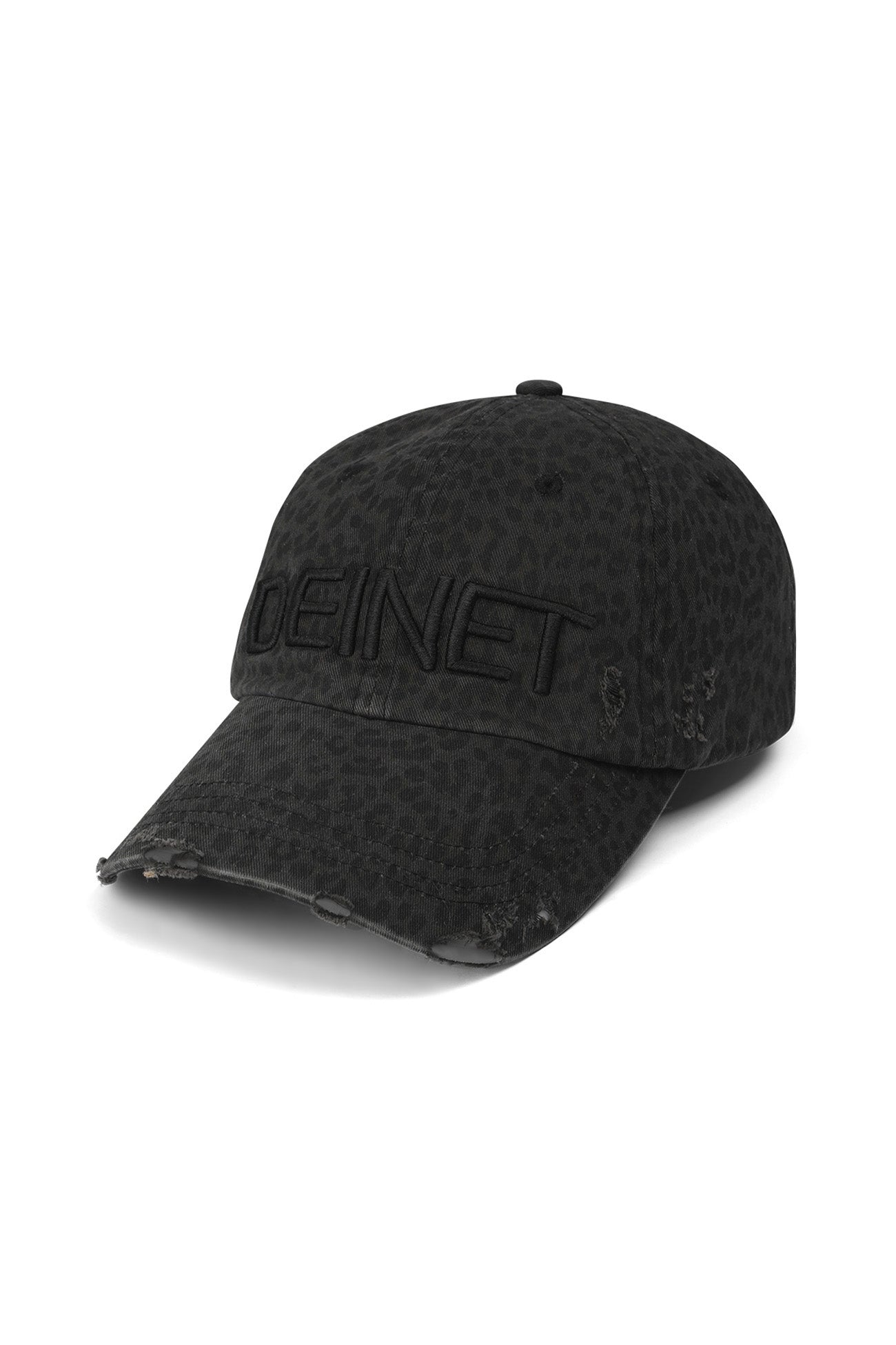 Deinet - Leopard Damaged Washing Ball Cap (Charcoal) product image 2 | TRAB K-Fashion Australia