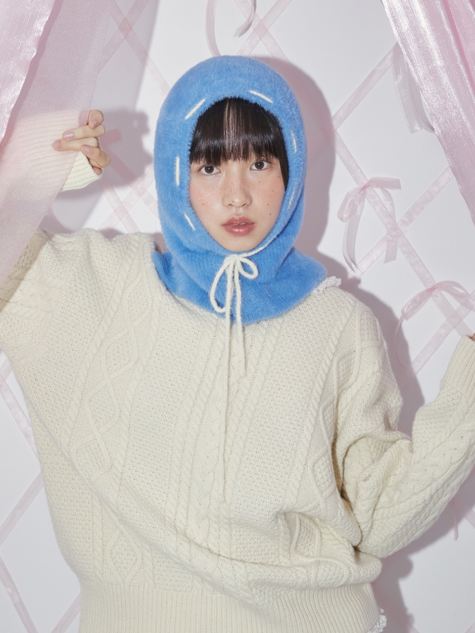 Margarin Fingers - Stitch Brush Balaclava (Blue) product image 1 | TRAB K-Fashion Australia