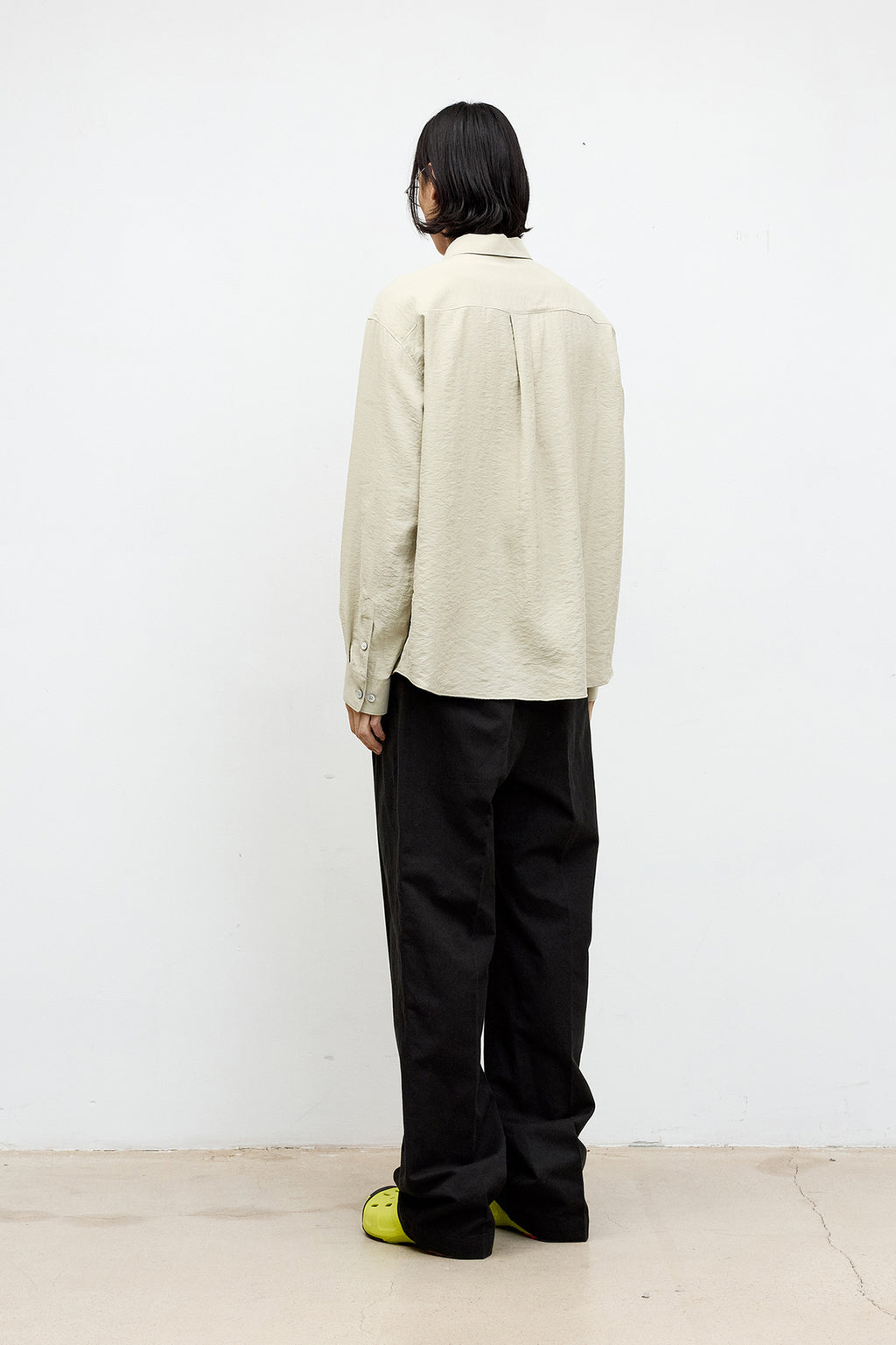Coor - Poplin Silk Blend Shirt (Sand Green) product image 4 | TRAB K-Fashion Australia