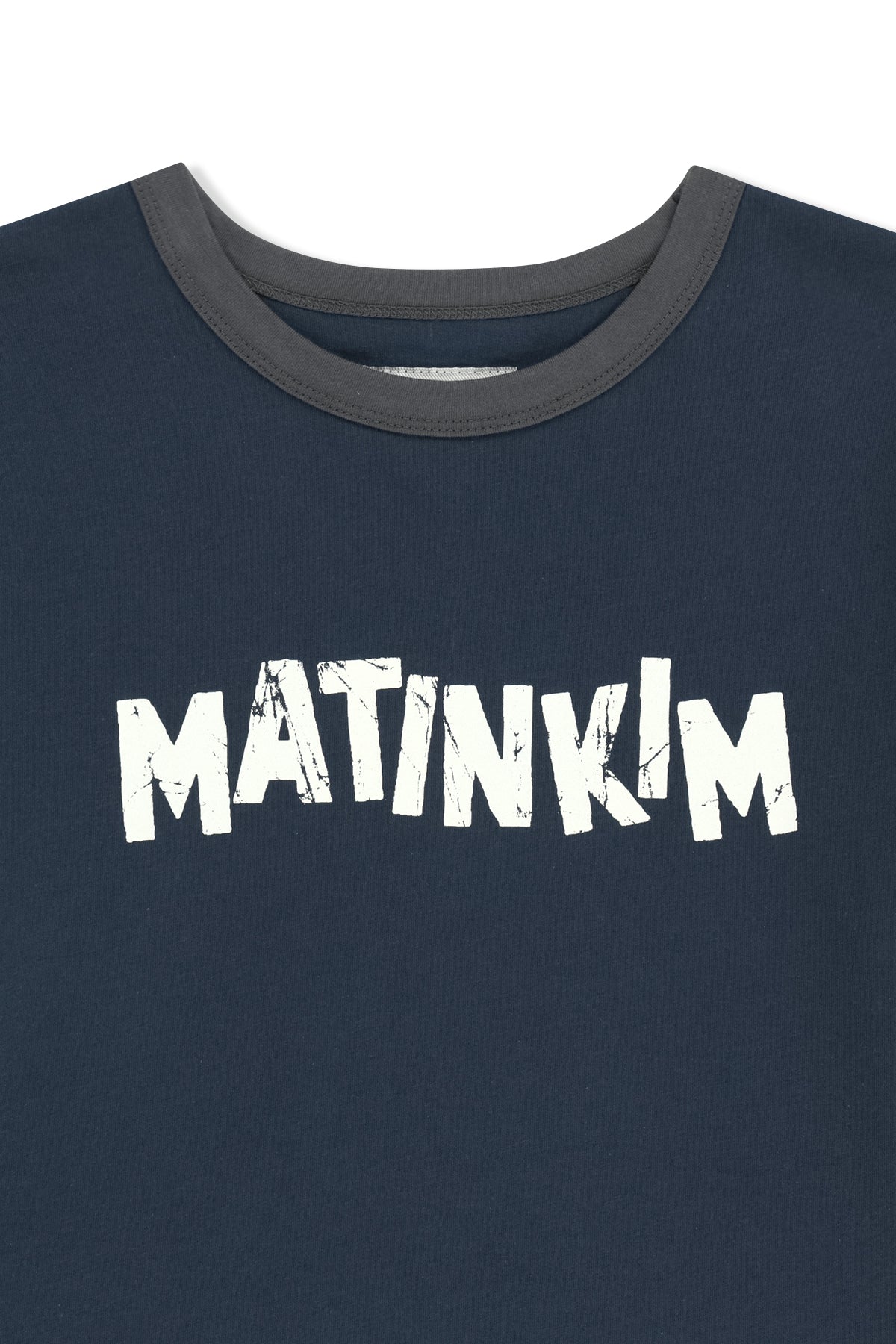 Matin Kim - Matin Logo Ringer Crop Top (Navy) product image 3 | TRAB K-Fashion Australia