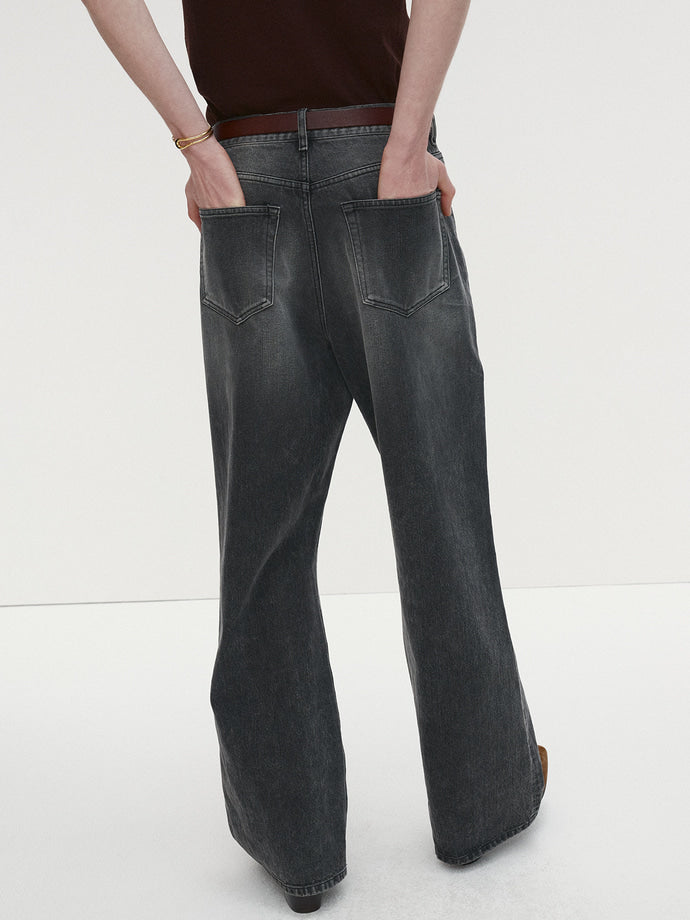 Tonywack - Loose Flared-Leg Denim Jeans (Washed Black) product image 5 | TRAB K-Fashion Australia