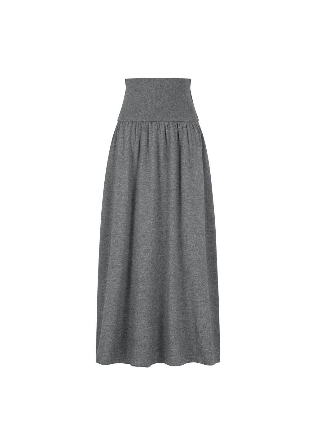 Amomento - Ribbed shirring knit maxi dress (Grey) product image 9 | TRAB K-Fashion Australia