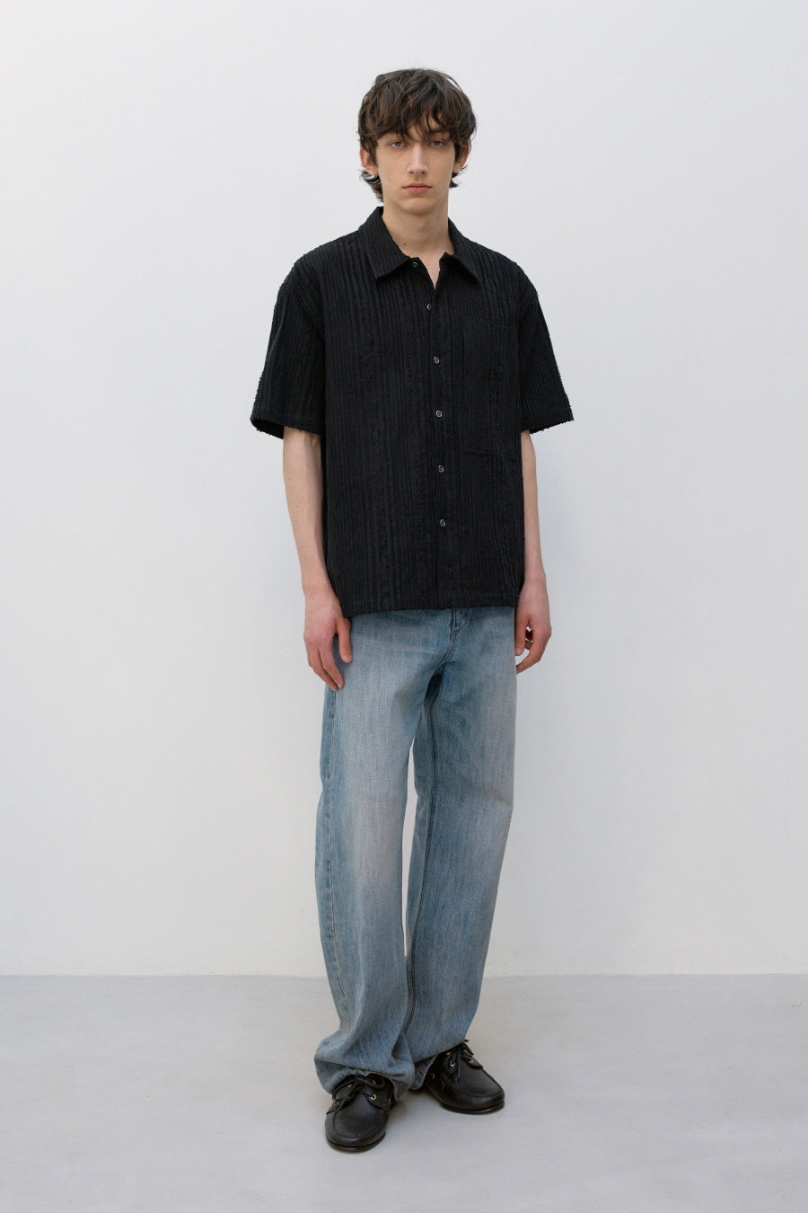 Insilence - Textured Wayne Shirt (Black) product image 1 | TRAB K-Fashion Australia