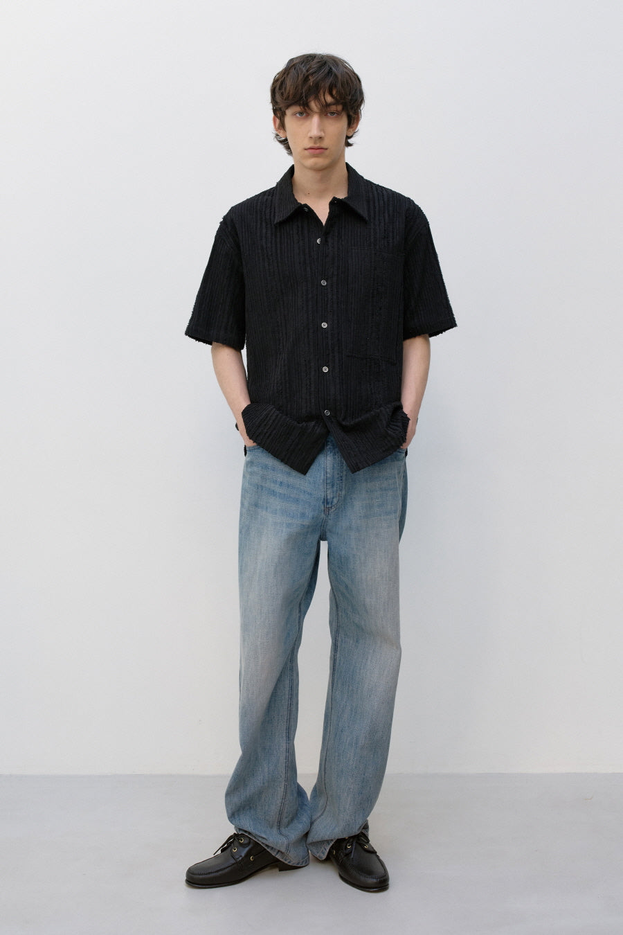 Insilence - Textured Wayne Shirt (Black) product image 5 | TRAB K-Fashion Australia