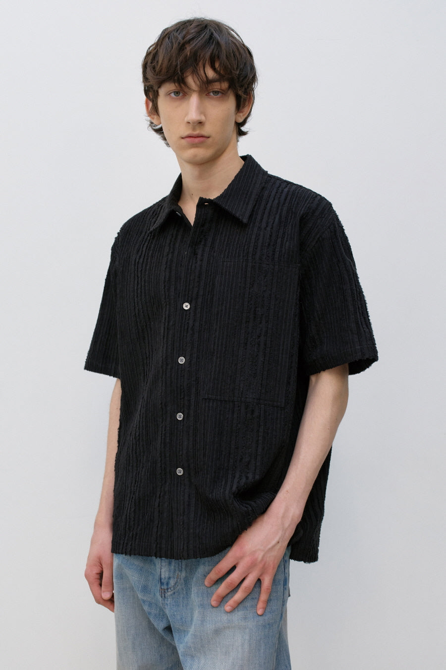 Insilence - Textured Wayne Shirt (Black) product image 2 | TRAB K-Fashion Australia