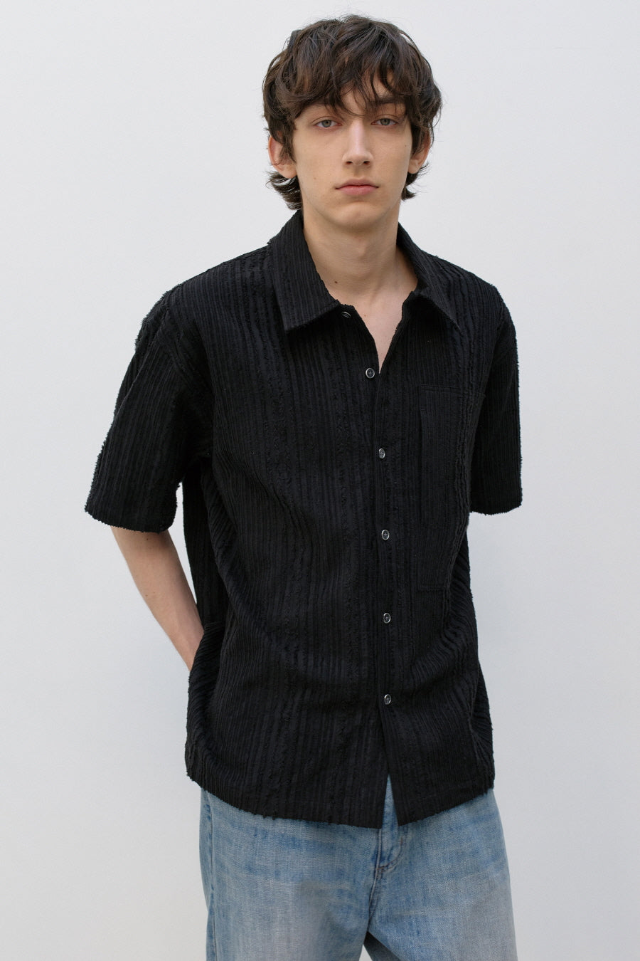 Insilence - Textured Wayne Shirt (Black) product image 6 | TRAB K-Fashion Australia