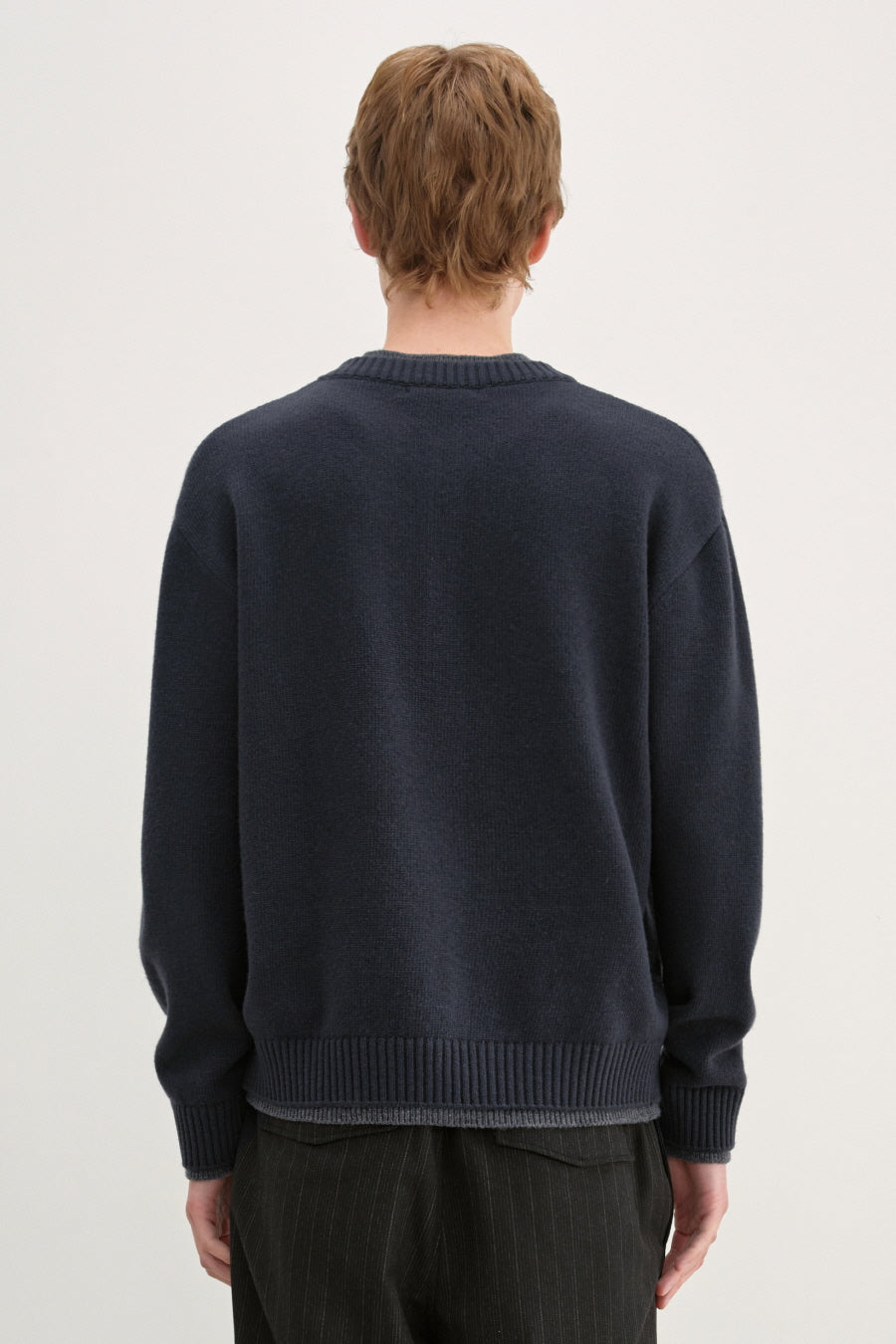 Insilence - Double Layered Henley Neck Knit (Charcoal) product image 4 | TRAB K-Fashion Australia