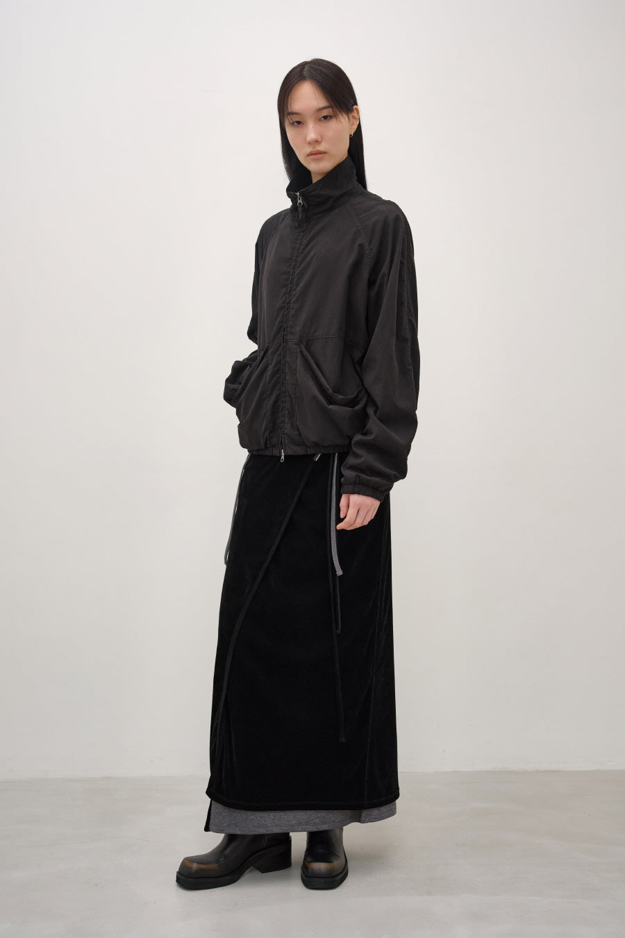 Insilence - Garment-Dyed Drape Jumper (Charcoal) product image 3 | TRAB K-Fashion Australia