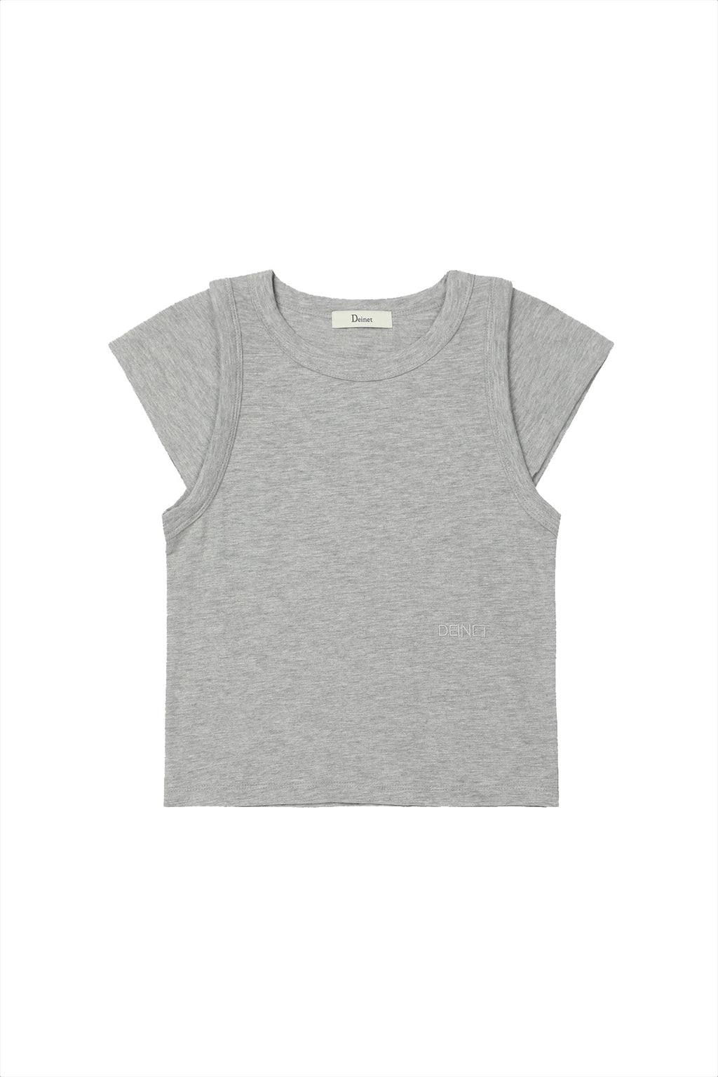 Deinet - Slub Cap Sleeve T-Shirt (Grey) product image 1 | TRAB K-Fashion Australia