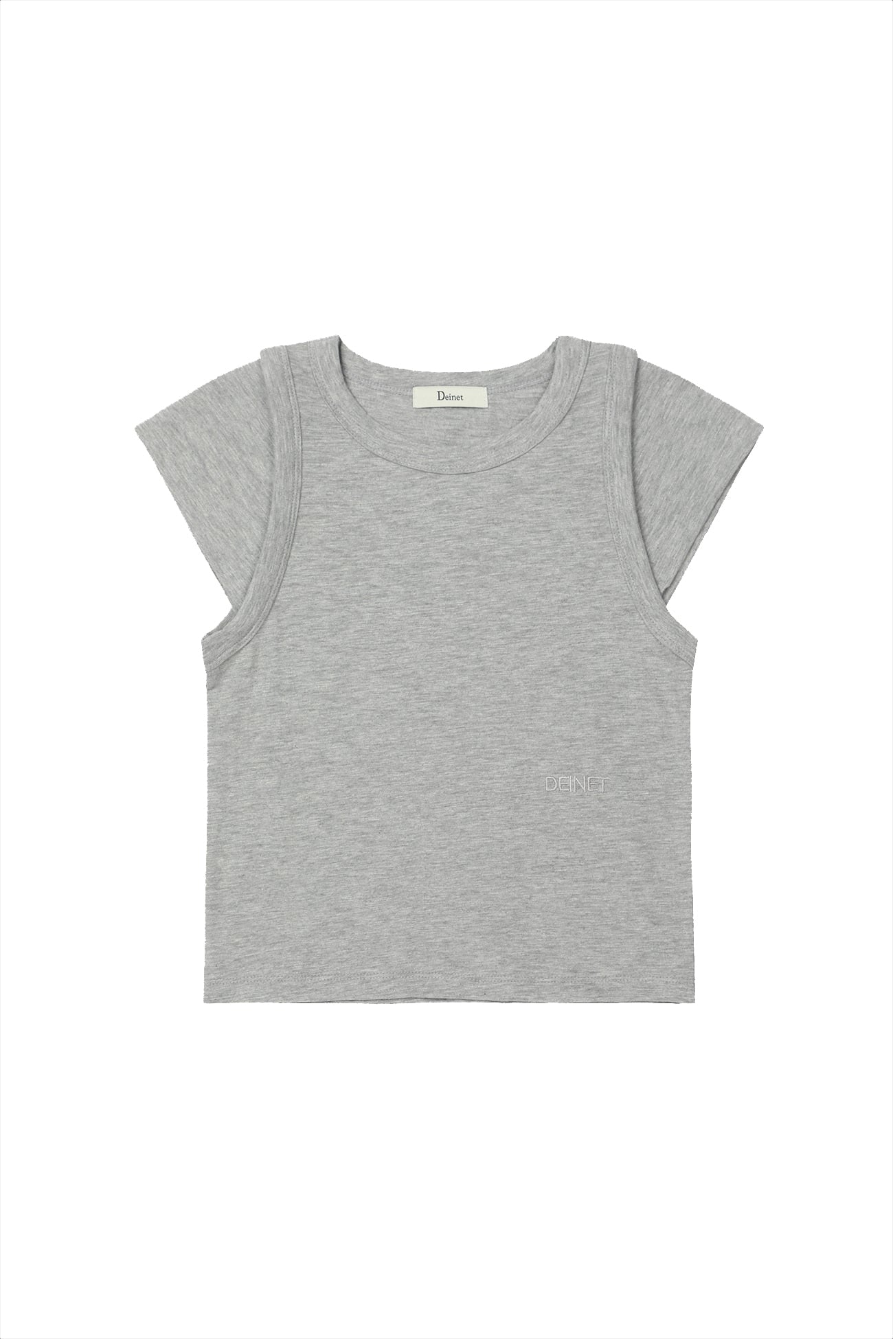 Deinet - Slub Cap Sleeve T-Shirt (Grey) product image 1 | TRAB K-Fashion Australia