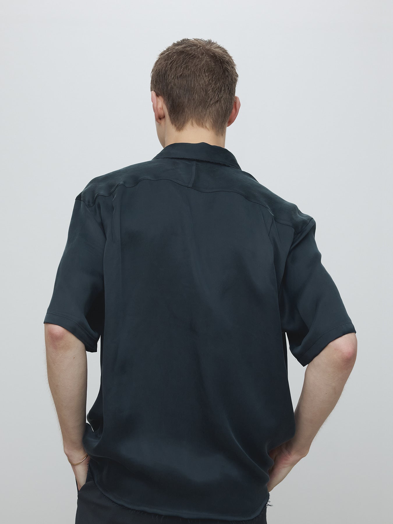 Tonywack - Fluid Cupro Shirt Japanese Fabric (Navy) product image 6 | TRAB K-Fashion Australia