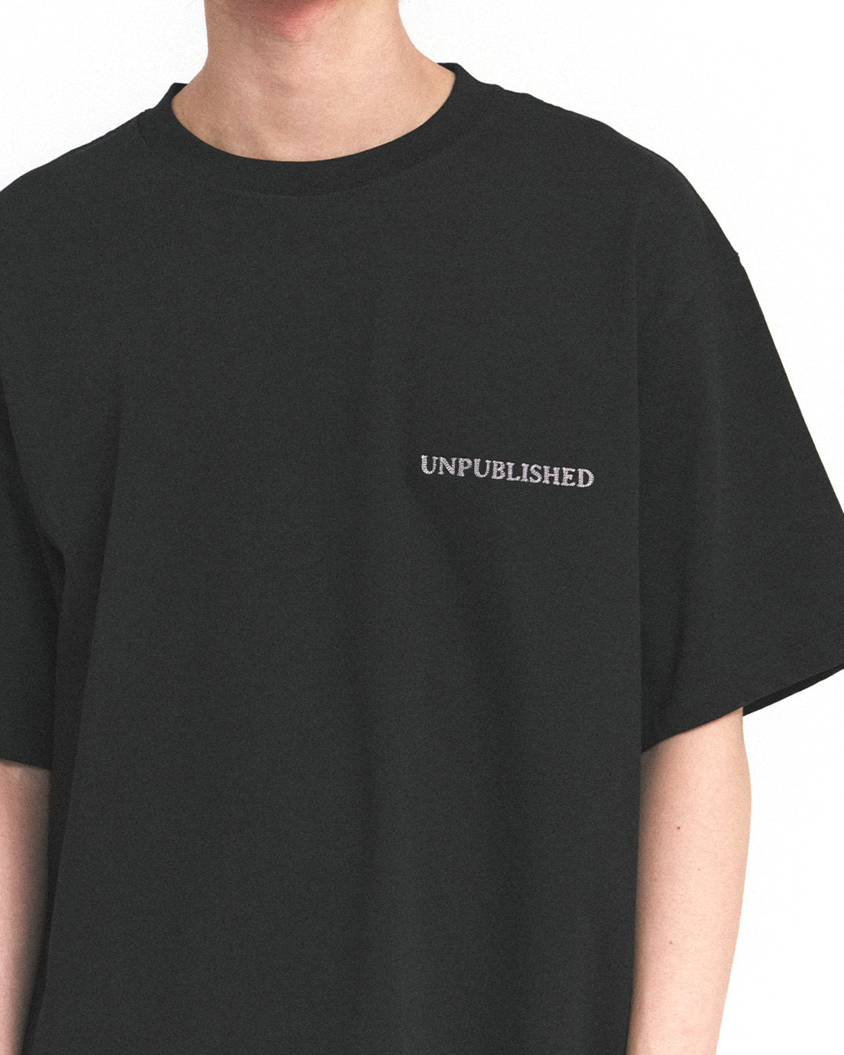 Eastlogue - Blossoming Embroidered T-shirt (Black) product image 2 | TRAB K-Fashion Australia