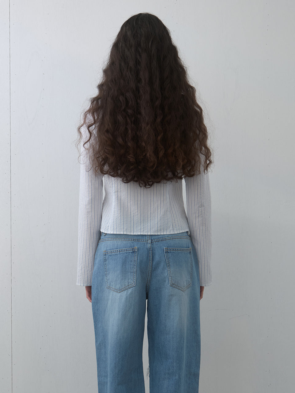 Kijun - Ruffle Detail Shirt (Sky Blue) product image 3 | TRAB K-Fashion Australia