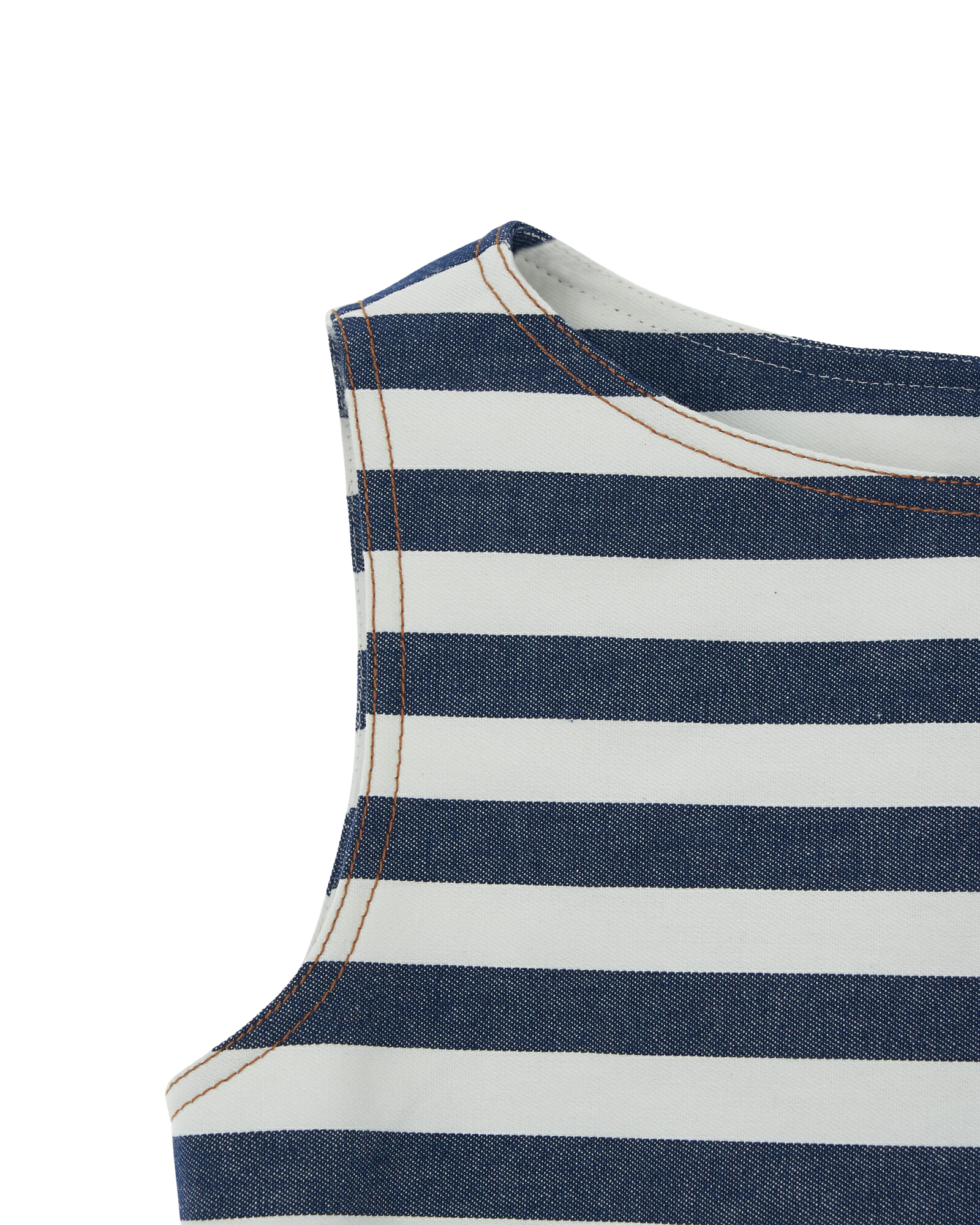 Kimhe Kim - Striped Sleeveless Denim Mini Dress (Navy) product image 9 | TRAB K-Fashion Australia