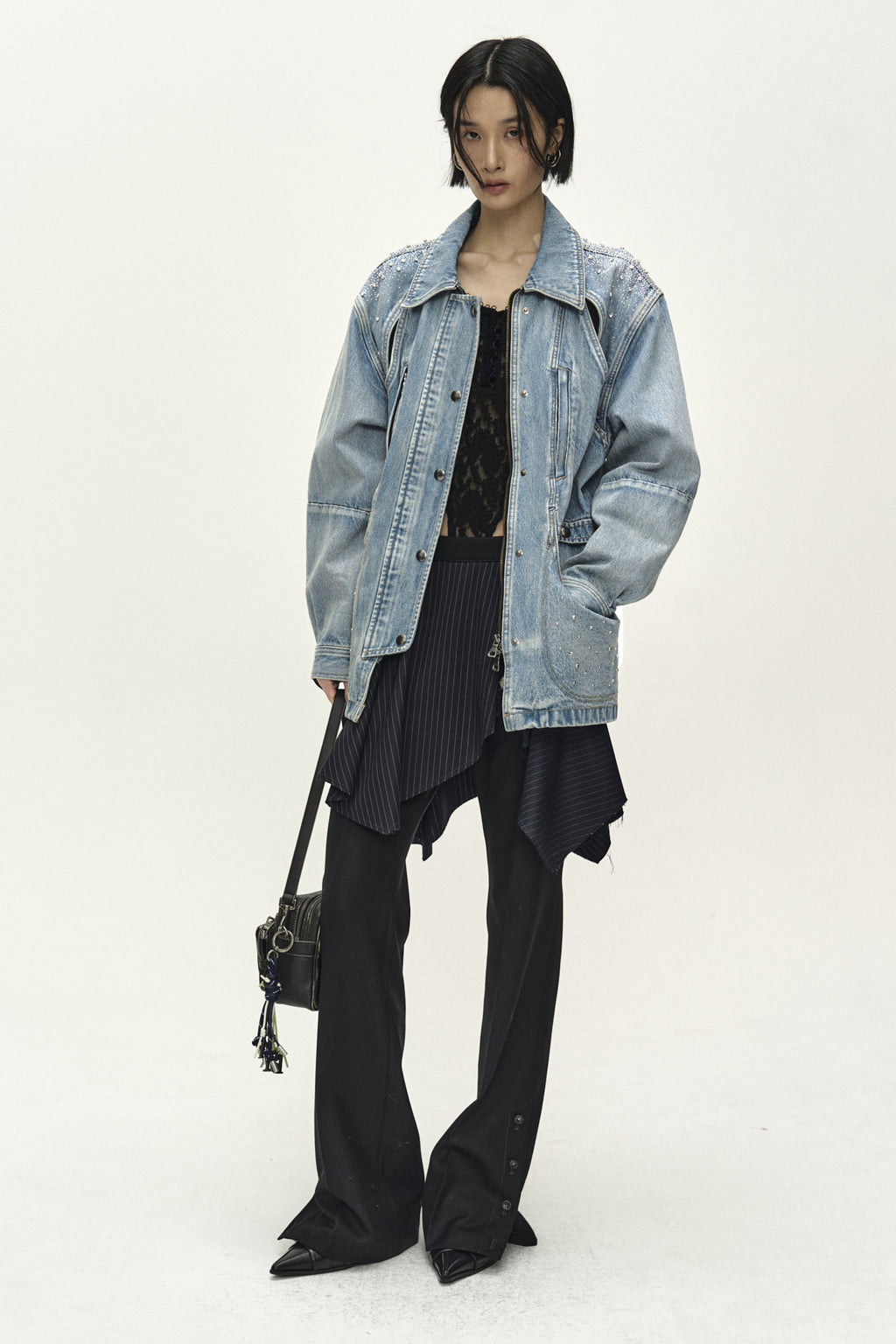Andersson Bell - Jeweled Denim Work Jacket (Blue) product image 10 | TRAB K-Fashion Australia