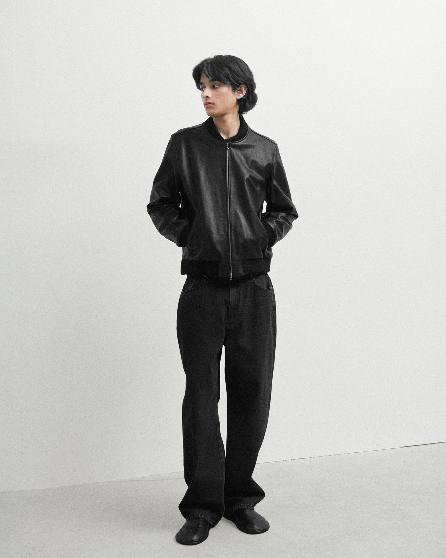 Brownyard - Washed Leather Blouson (Black) product image 3 | TRAB K-Fashion Australia