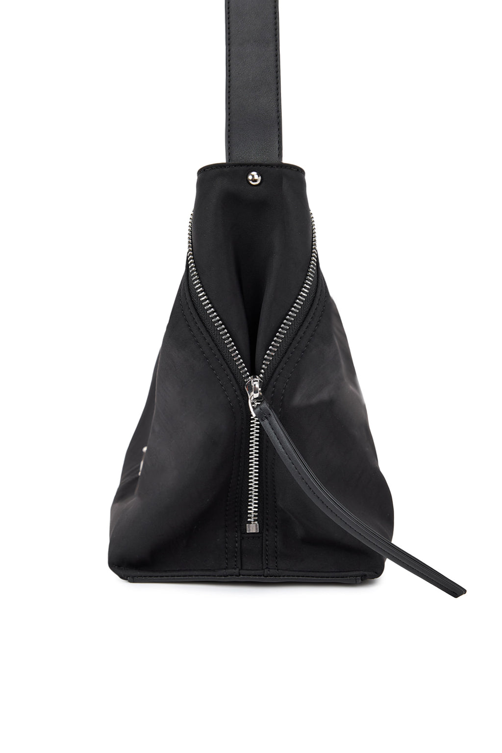 Matin Kim - Side Zipper Fabric Shoulder Bag (Black) product image 3 | TRAB K-Fashion Australia