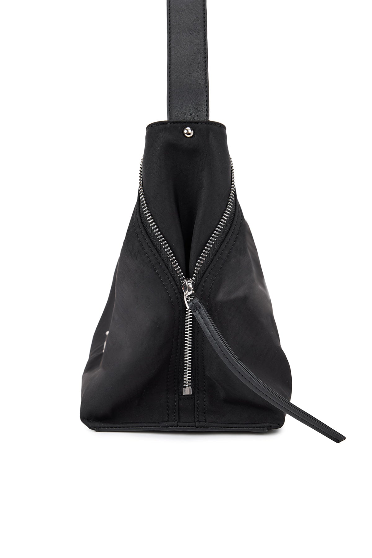Matin Kim - Side Zipper Fabric Shoulder Bag (Black) product image 3 | TRAB K-Fashion Australia