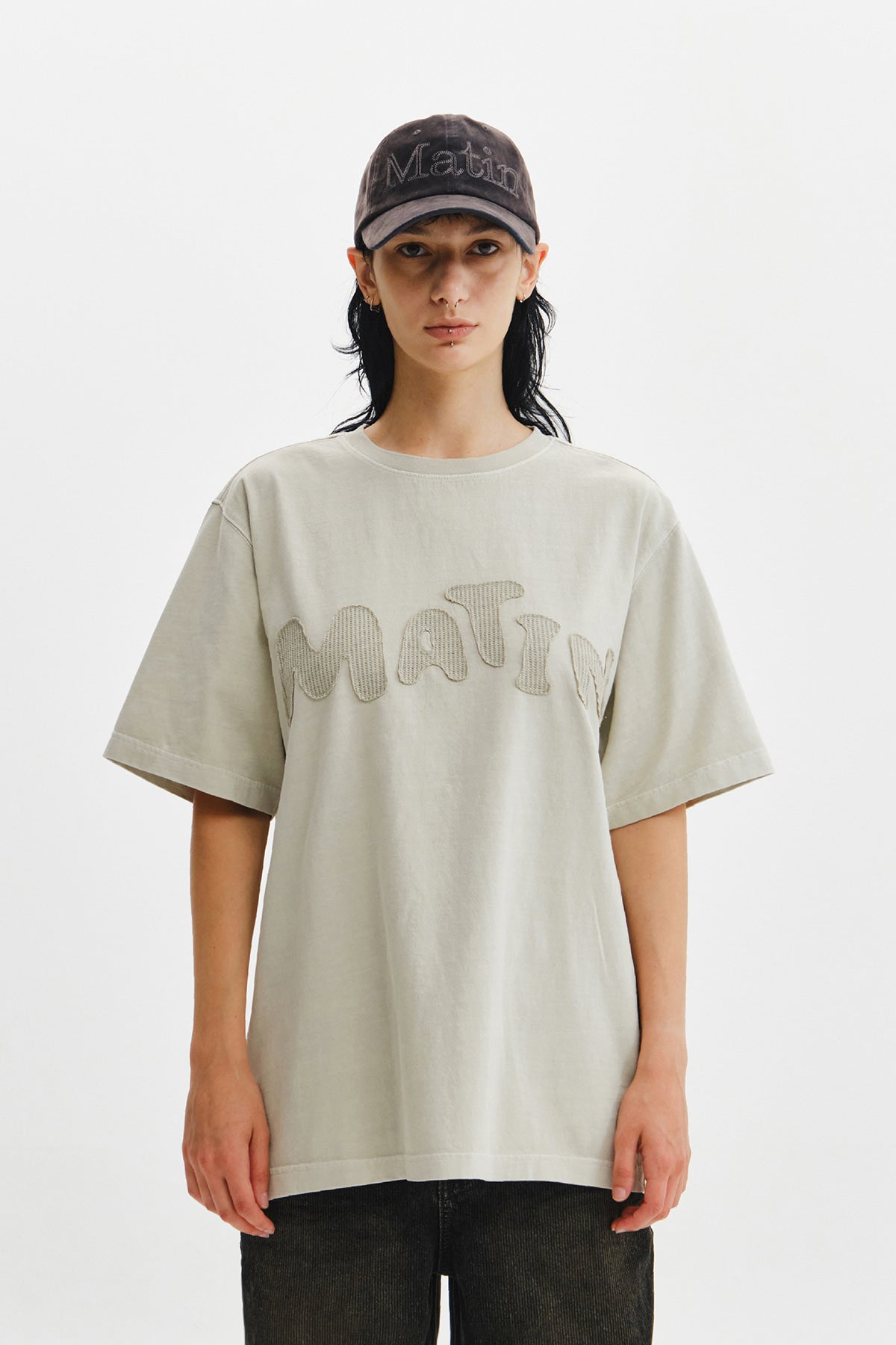 Matin Kim - Waffle Applique Logo Top (Light Beige) product image 12 | TRAB K-Fashion Australia