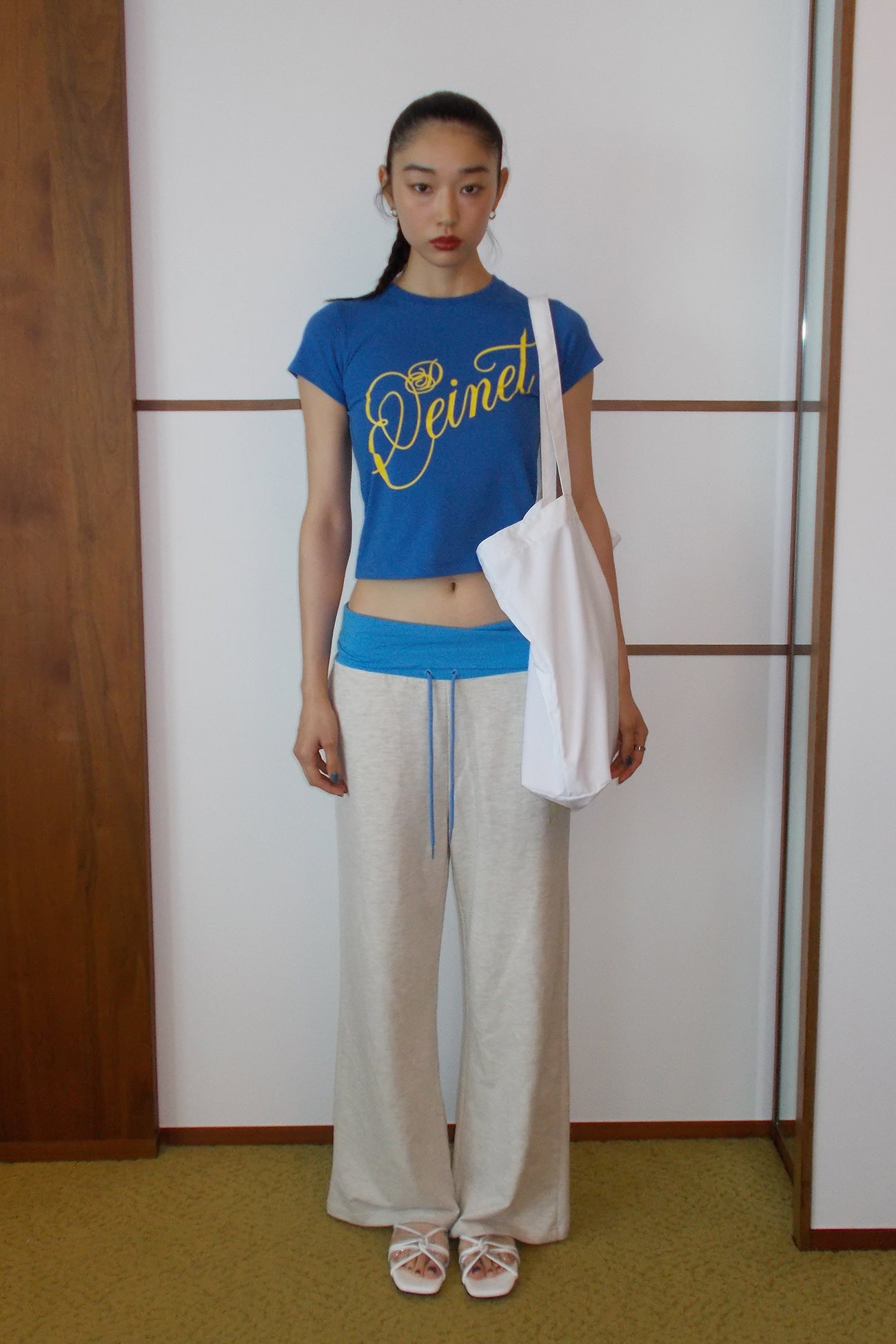 Deinet - Point Logo Shoulder Big Bag (White) product image 3 | TRAB K-Fashion Australia