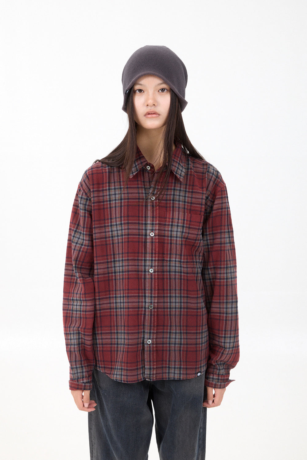 Hatchingroom - Regular Shirt Check (Dusty Red) product image 8 | TRAB K-Fashion Australia