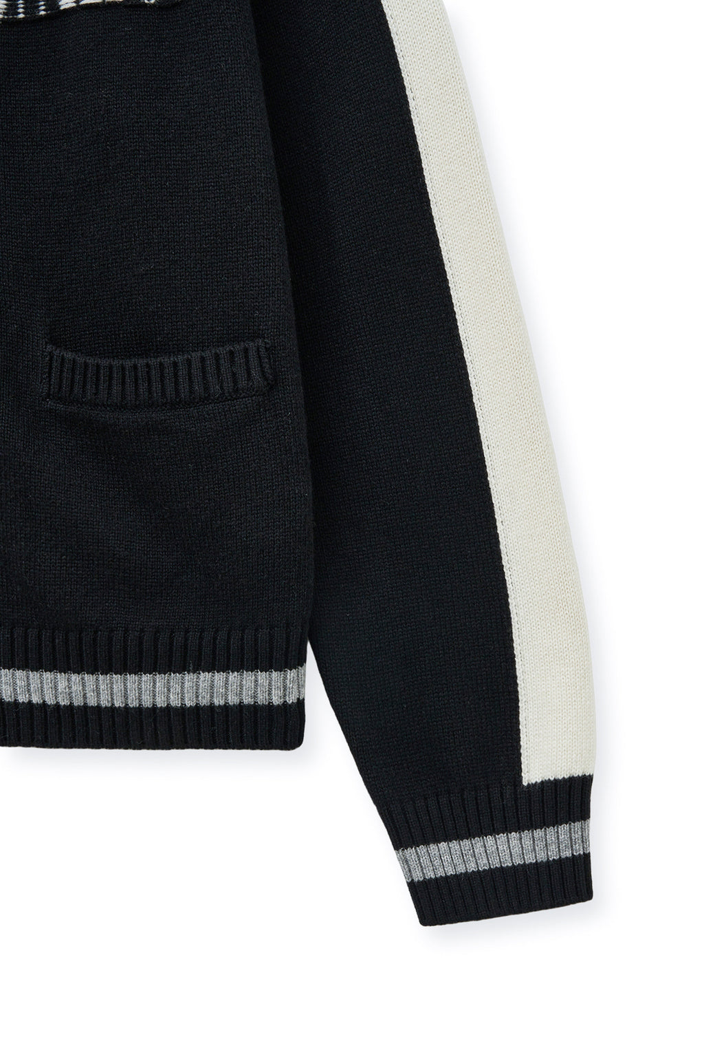 Matin Kim - Matin Kim Initial Knit Zip Up (Black) product image 4 | TRAB K-Fashion Australia