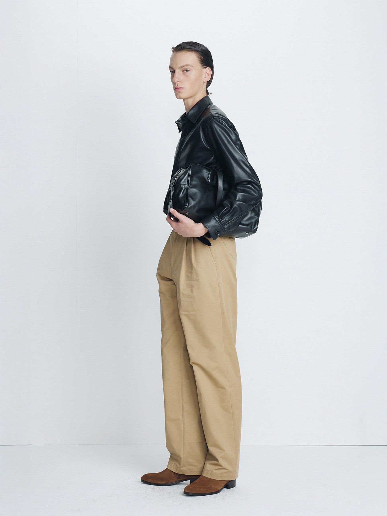 Tonywack - Cotton Drill Pleated Chino Pants (Beige) product image 3 | TRAB K-Fashion Australia