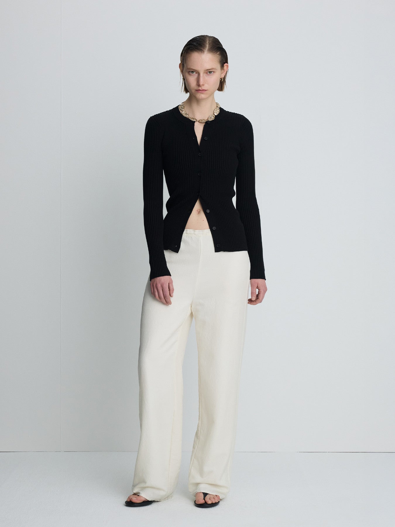 Tonywack - Silk Twill Lounge Pants (Ivory) product image 1 | TRAB K-Fashion Australia