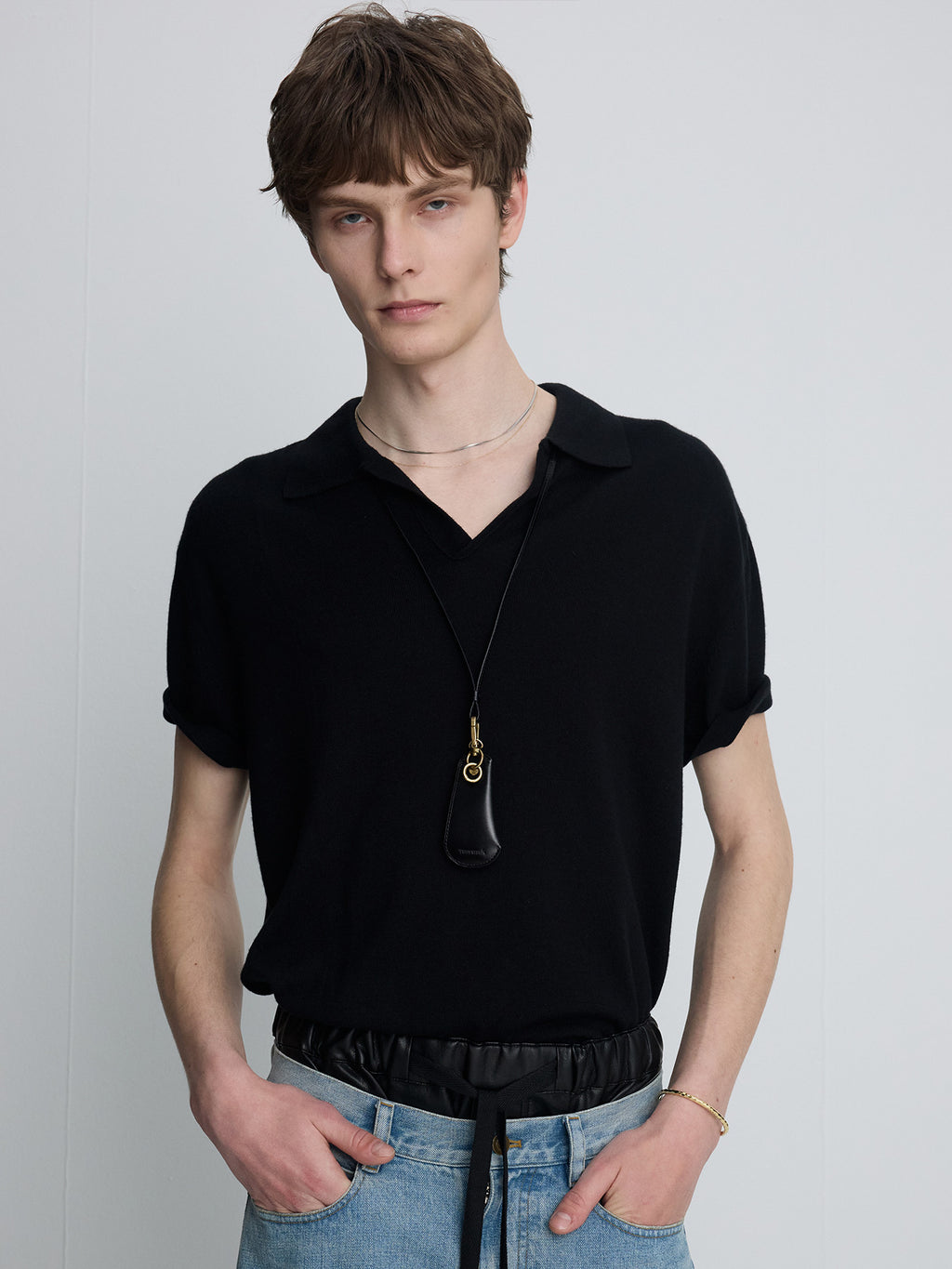 Tonywack - Silk Cashmere Open Collar Knit (Black) product image 5 | TRAB K-Fashion Australia