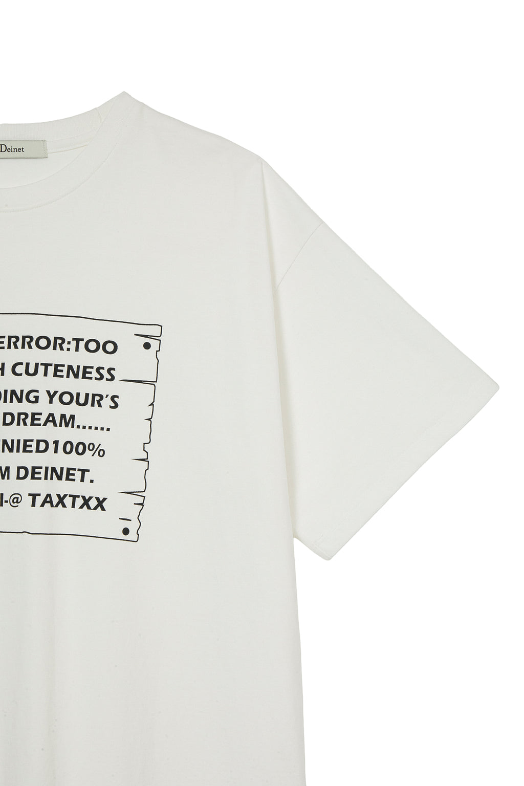 Deinet - D Lettering Graphic Oversized T-Shirt (White) product image 4 | TRAB K-Fashion Australia
