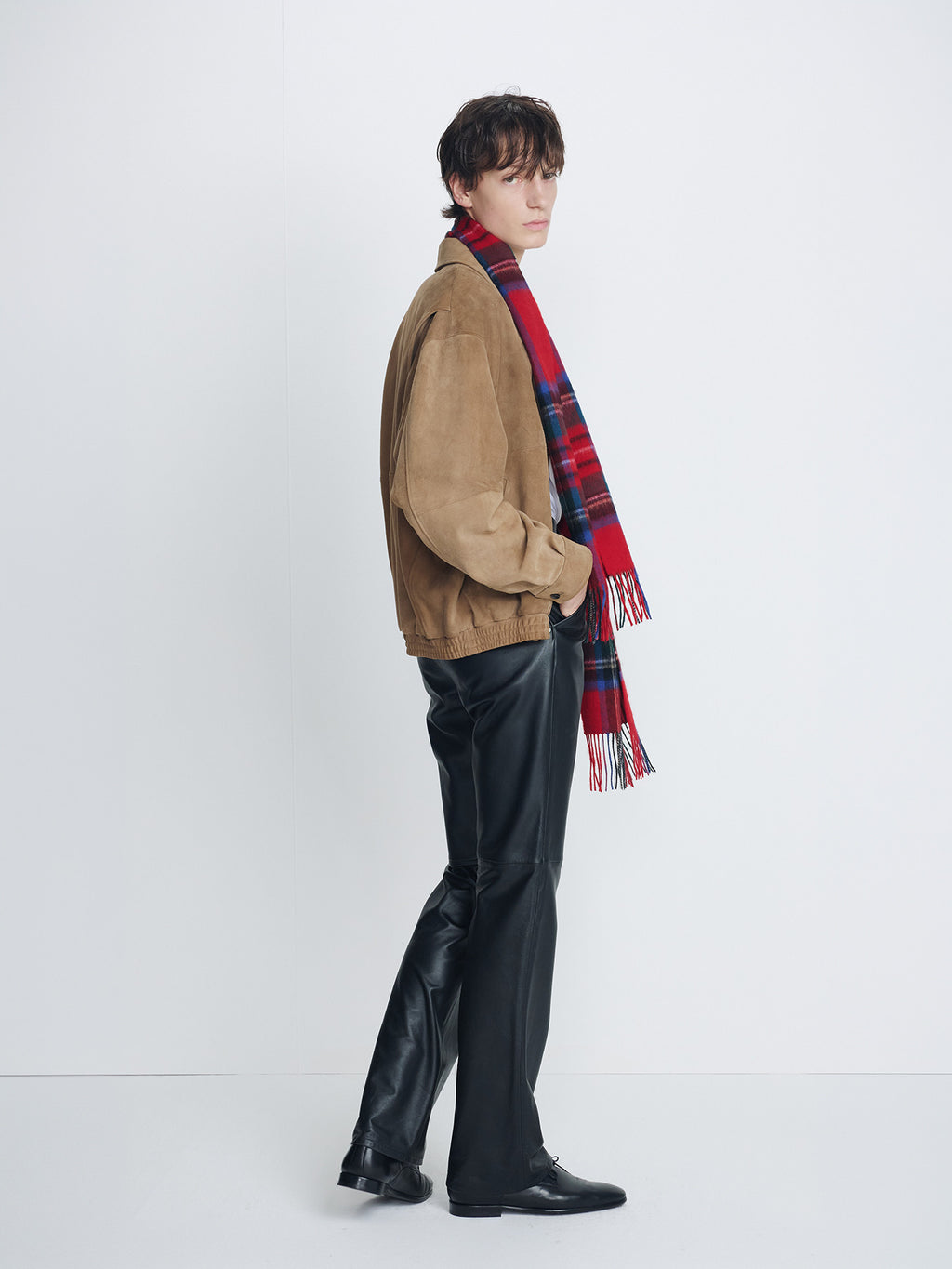 Tonywack - Goat Suede Relaxed Bomber Jacket (Beige) product image 2 | TRAB K-Fashion Australia