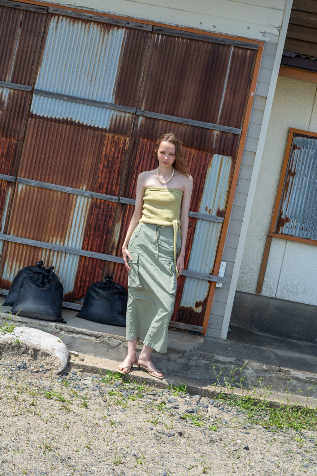 Matin Kim - Side String Tube Top (Olive) product image 10 | TRAB K-Fashion Australia