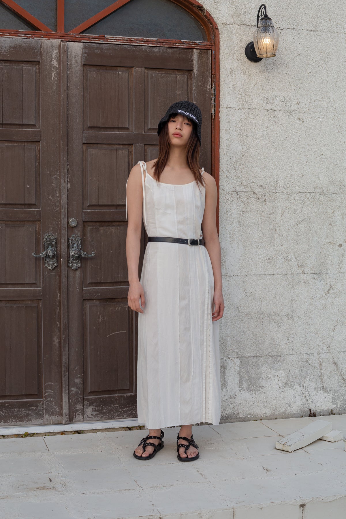 Matin Kim - Hook And Eye Layered Long Dress (Ivory) product image 8 | TRAB K-Fashion Australia
