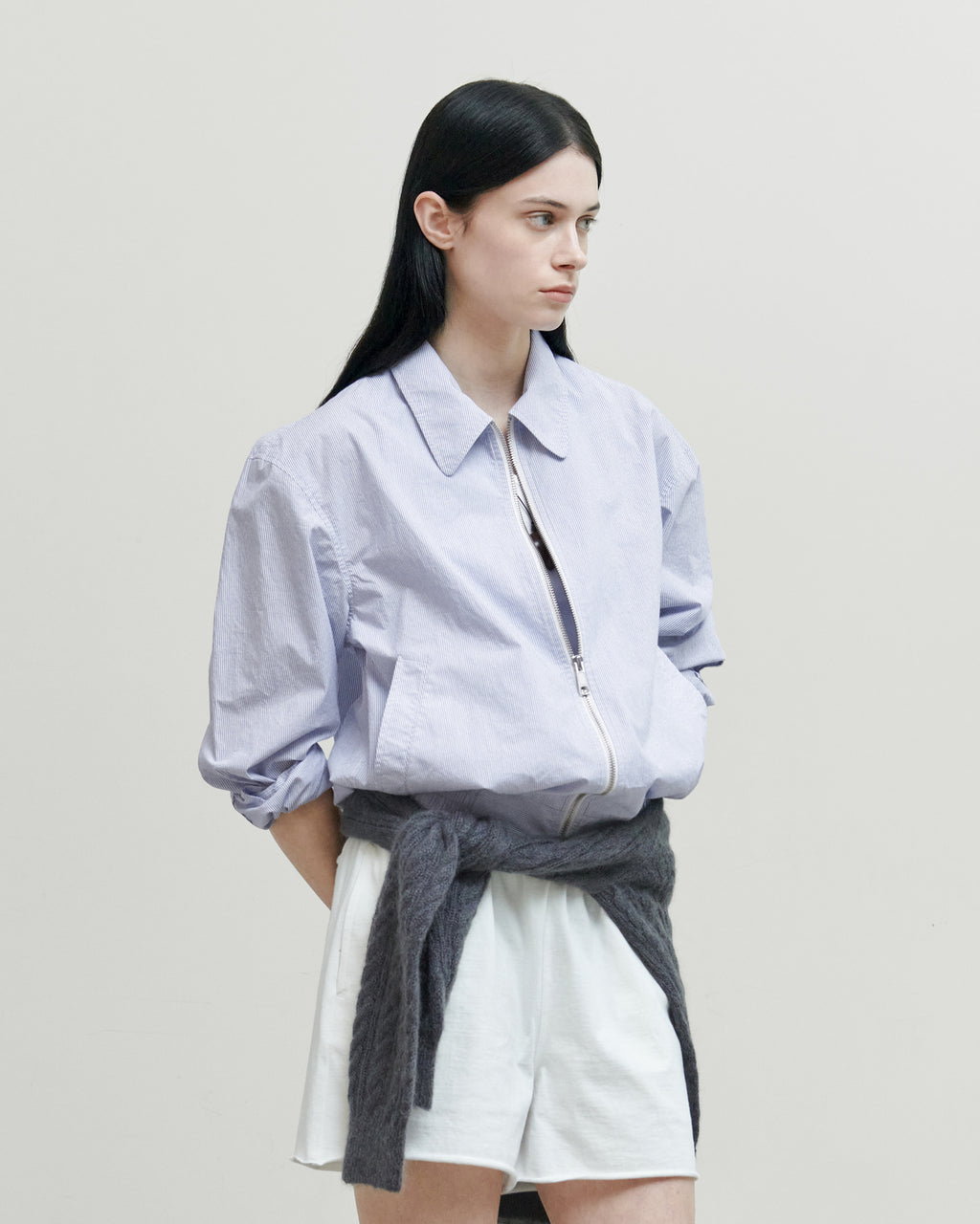 Brownyard - Stripe Blouson (Blue Stripe) product image 2 | TRAB K-Fashion Australia