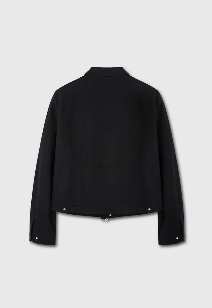 Tonywack - Virgin Wool Cropped Blouson Jacket (Black) product image 8 | TRAB K-Fashion Australia