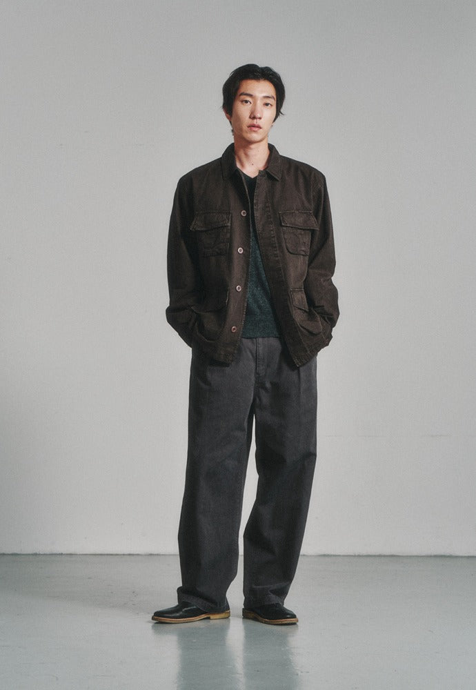 Art if acts - Garment Dyed Jungle Fatigue Jacket (Mud Brown) product image 1 | TRAB K-Fashion Australia