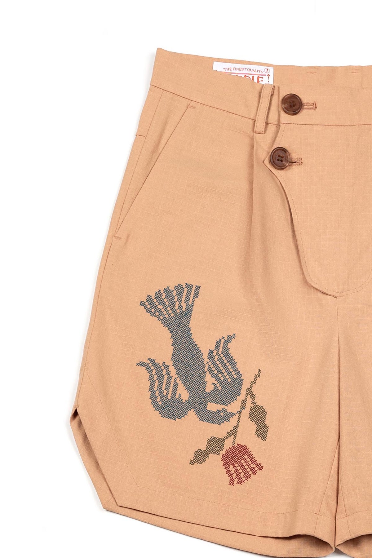 Ioedle - Migratory Bird Cross-Stitch Shorts (Orange) product image 5 | TRAB K-Fashion Australia