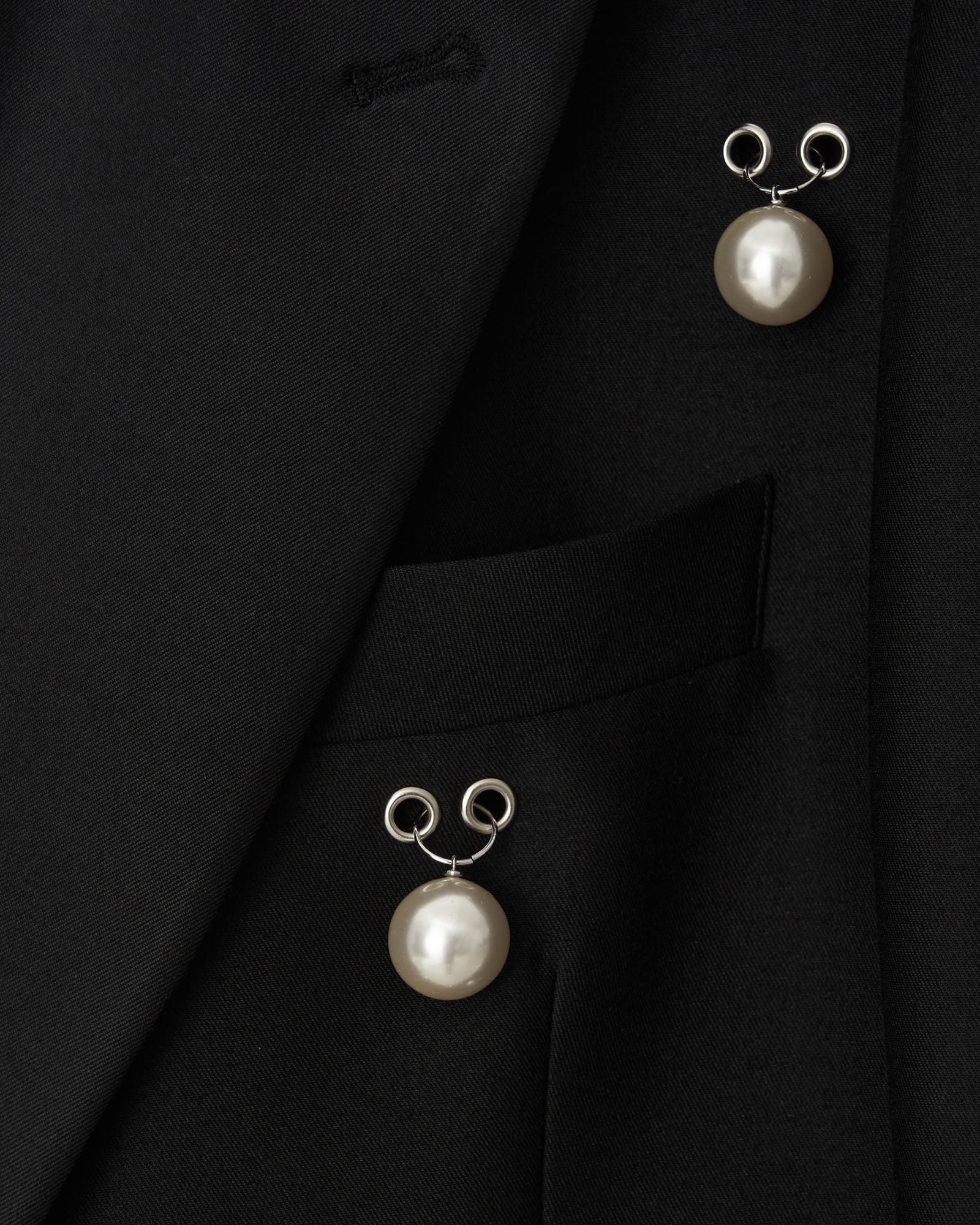 Kimhe Kim - Pearl Embellished Wool Silk Tuxedo Jacket (Black) product image 12 | TRAB K-Fashion Australia