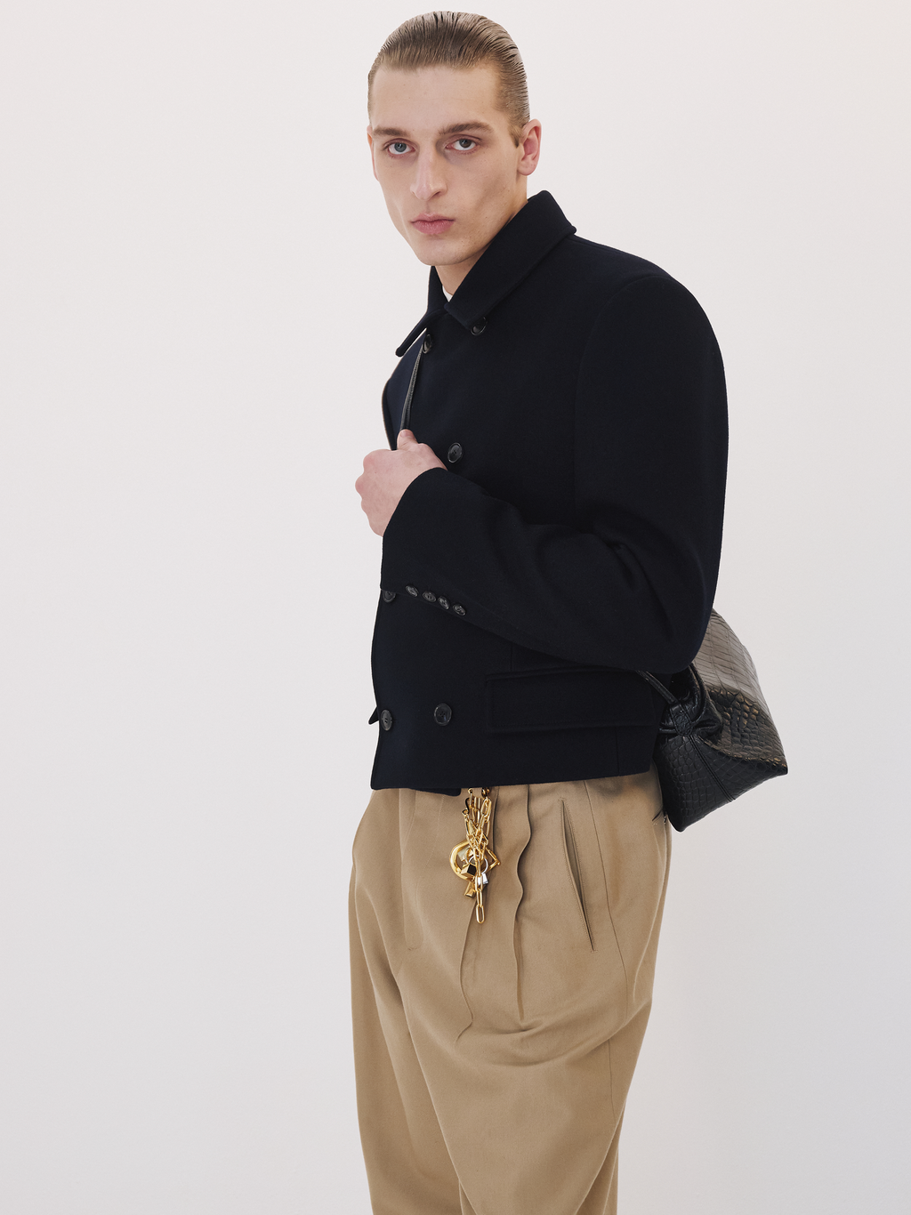 Recto - Double Breasted Short Coat (Dark Navy) product image 4 | TRAB K-Fashion Australia