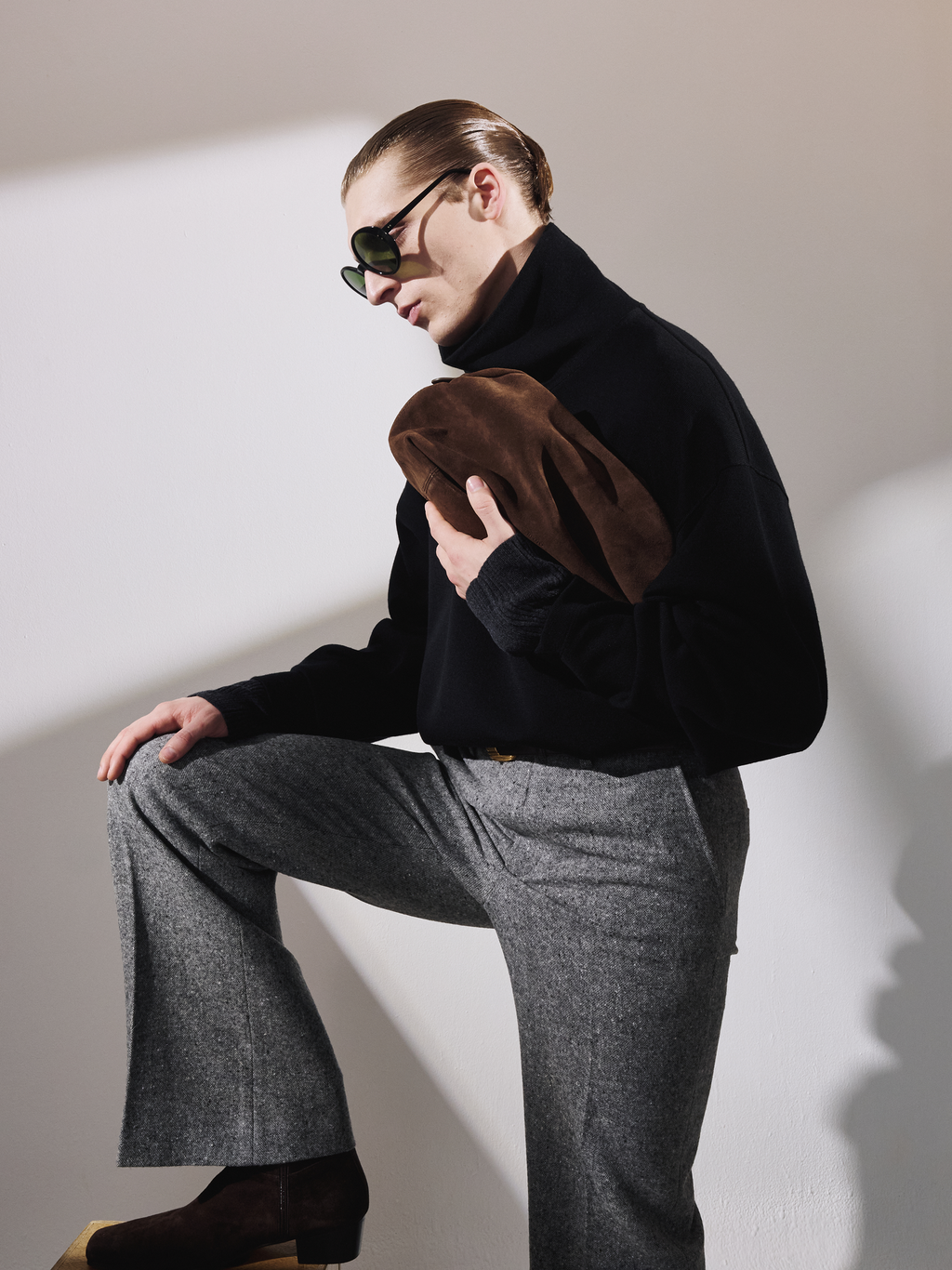 Recto - Melange Wool Flare Pants (Melange Grey) product image 4 | TRAB K-Fashion Australia