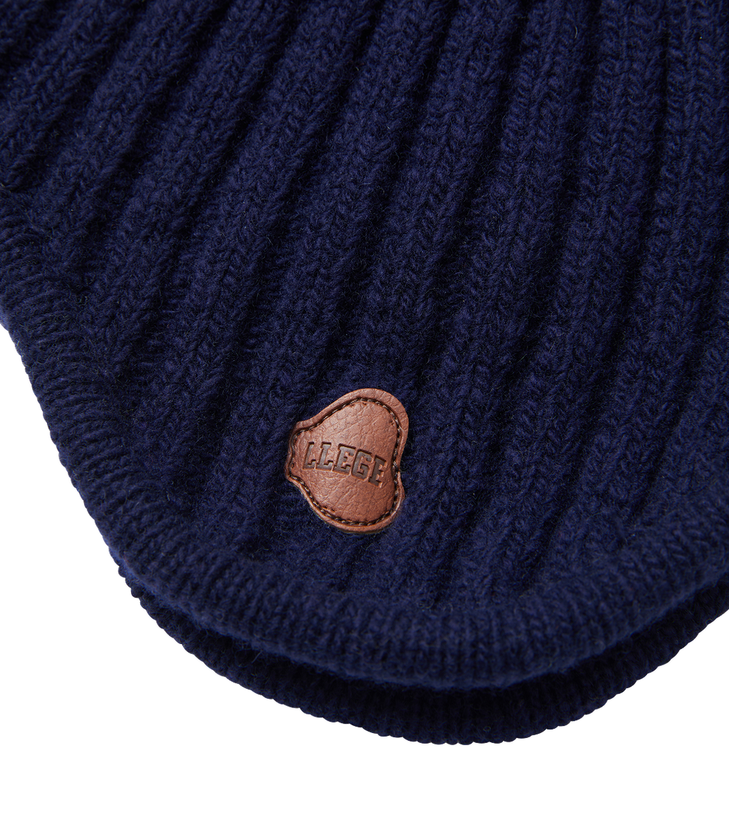 Llege - Pom Pom Earmuff Beanie (Dark Navy) product image 4 | TRAB K-Fashion Australia