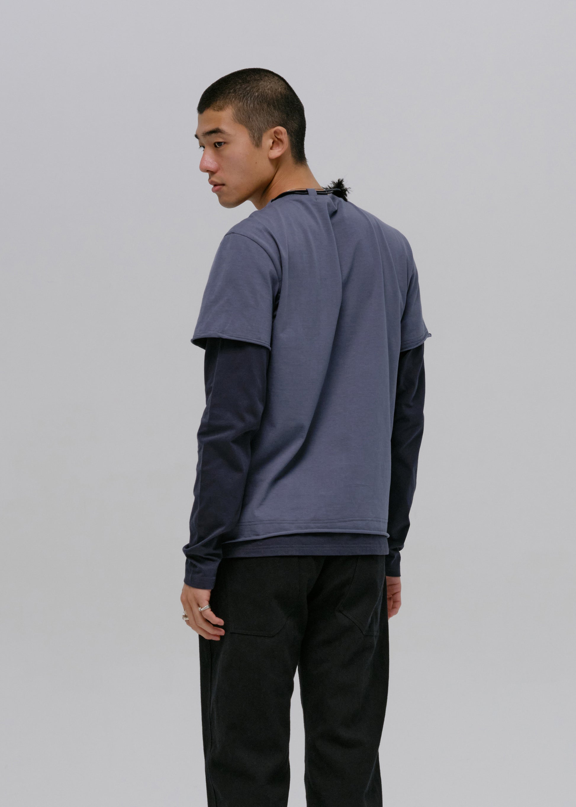 Hyein Seo - Graphic T-Shirt w/ Necklace (Slate Grey) product image 4 | TRAB K-Fashion Australia