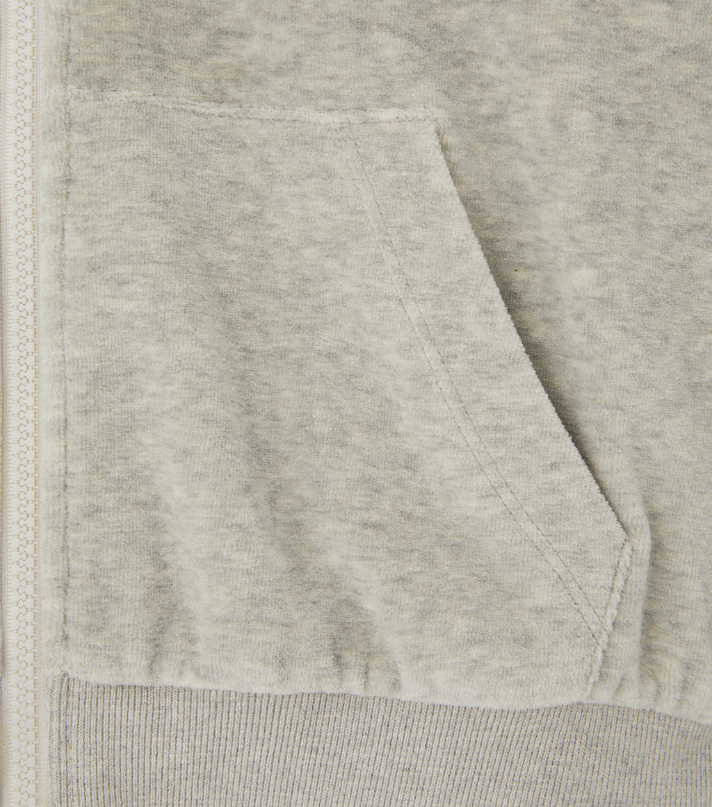 Llege - Velour Crop Hoody Zip-Up (Grey) product image 4 | TRAB K-Fashion Australia