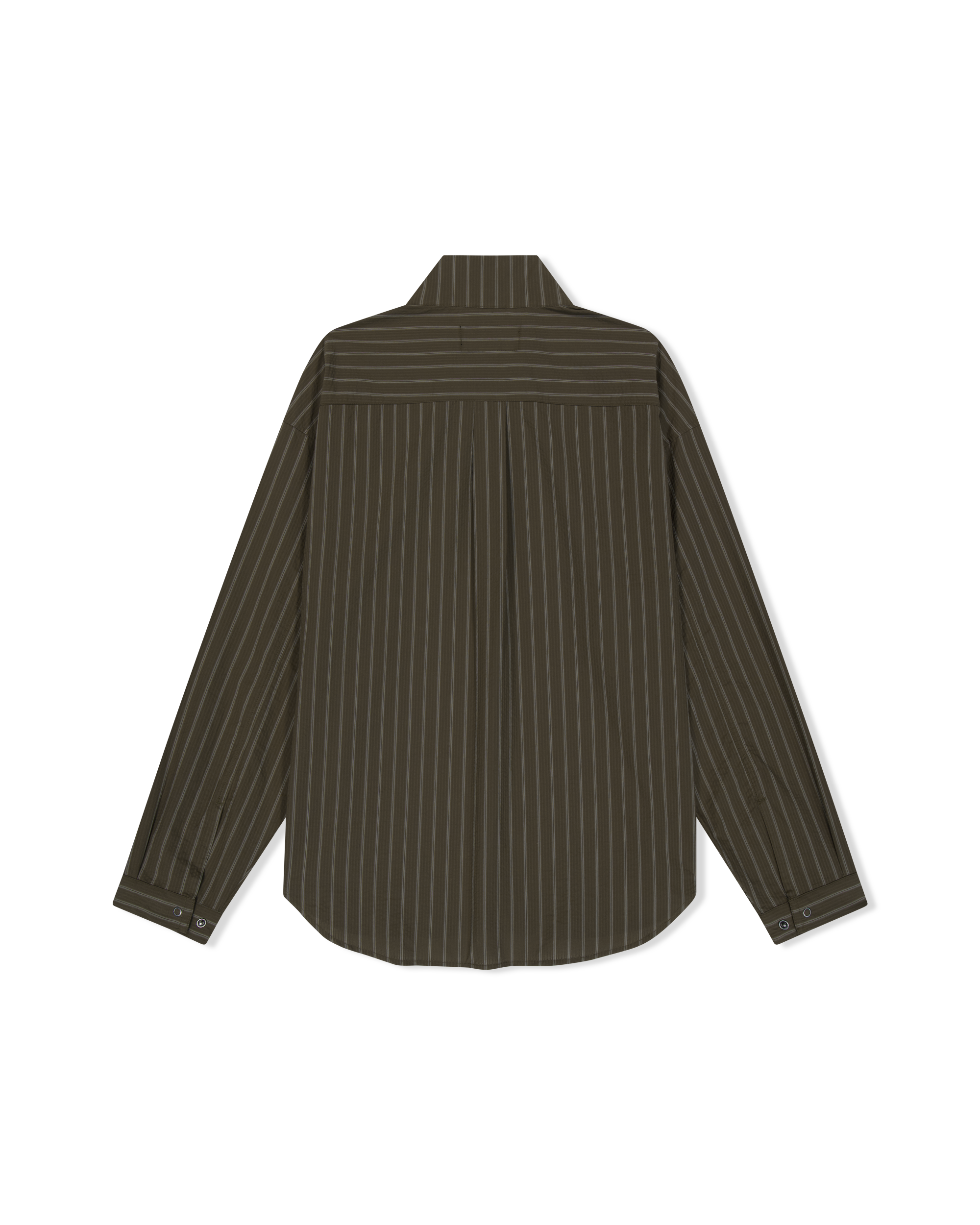 yeseyesee - Hi Neck Two Way Zip Up Shirt (Brown) product image 2 | TRAB K-Fashion Australia