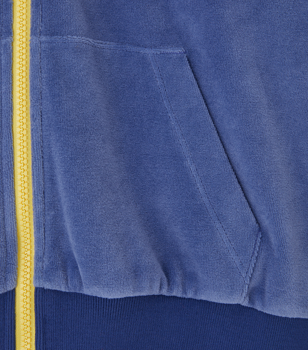 Llege - Velour Crop Hoody Zip-Up (Vintage Blue) product image 4 | TRAB K-Fashion Australia
