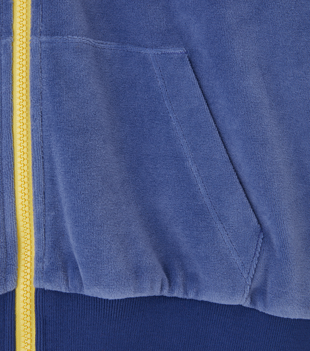 Llege - Velour Crop Hoody Zip-Up (Vintage Blue) product image 4 | TRAB K-Fashion Australia