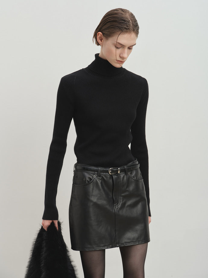 Tonywack - Slim-Fit Ribbed Turtleneck (Black) product image 7 | TRAB K-Fashion Australia