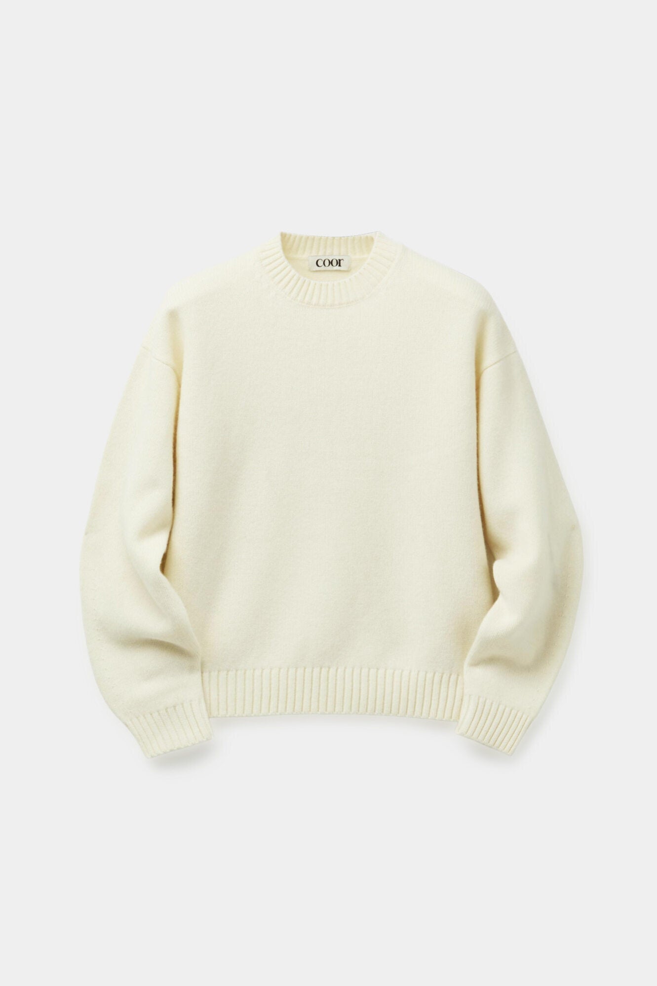 Coor - Wool Cropped Crewneck Sweater (Ivory) product image 1 | TRAB K-Fashion Australia